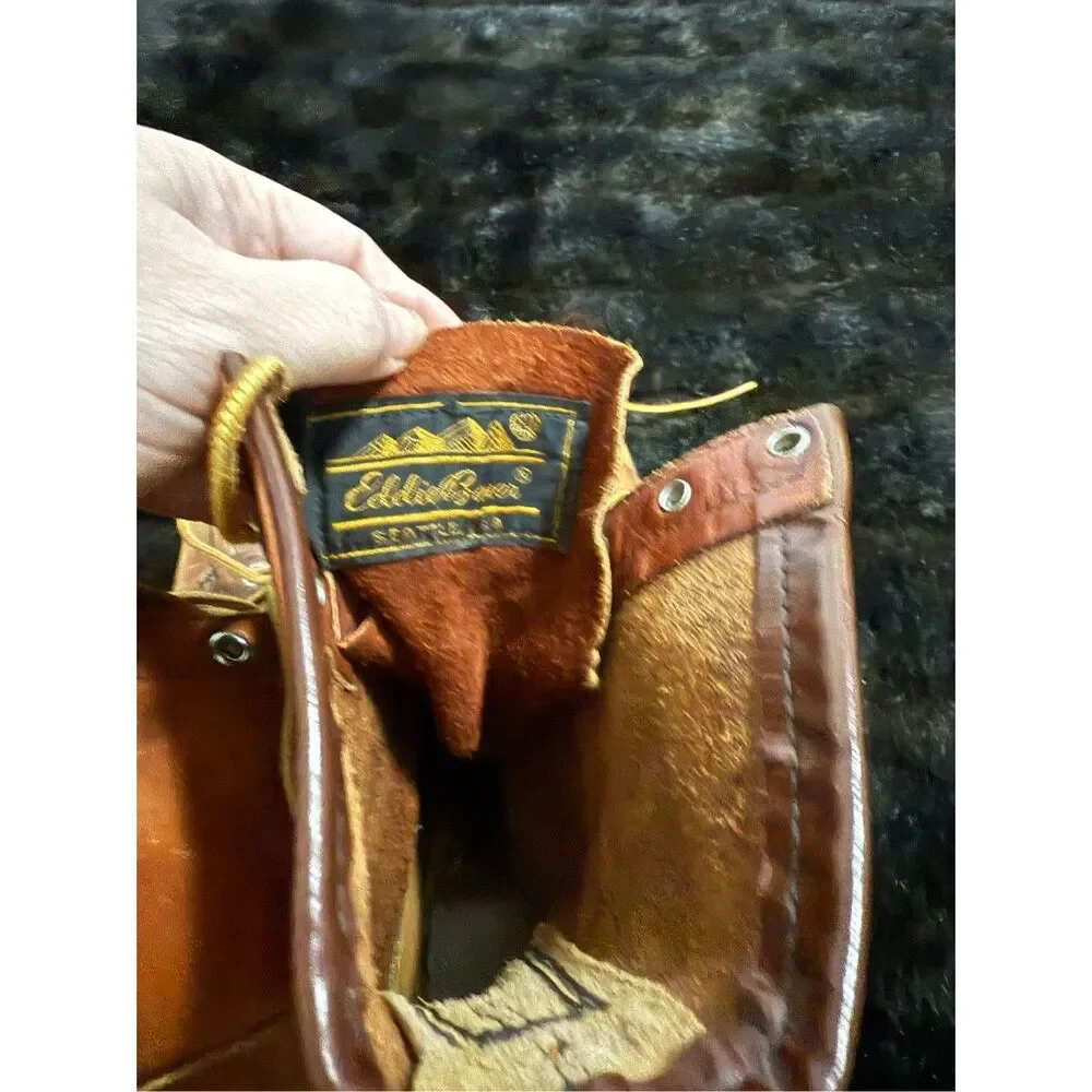 Vintage Work Boots Brown Leather Eddie Bauer Boots 9